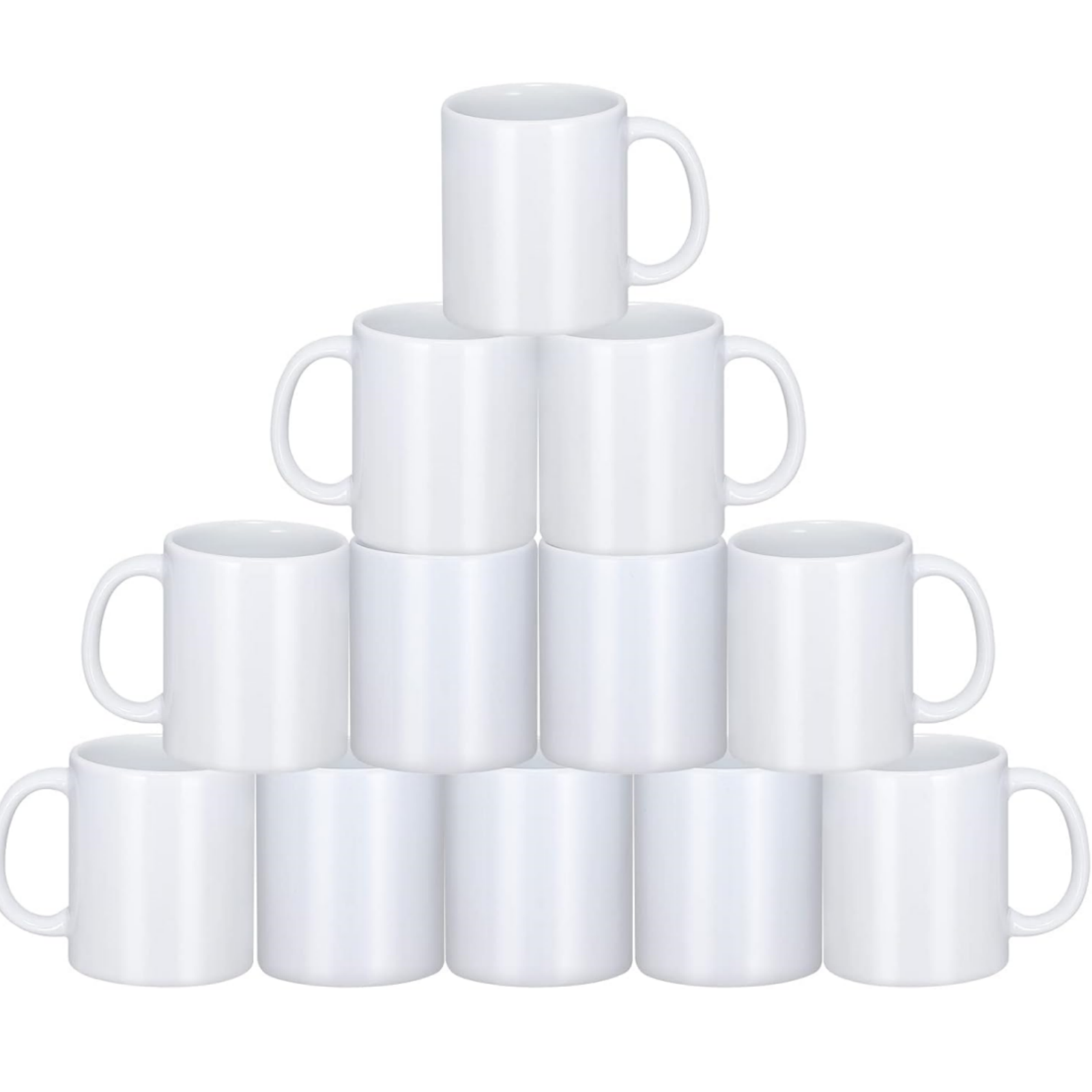 Sublimation Mug White - แก้วเซรามิกเปล่าสำหรับการพิมพ์ลาย HTVRONT, แก้วสำหรับกาแฟ, ชา, ลาเต้, ซุป,