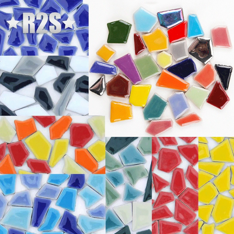 Ceramic Tile Blank - 100g กระเบื้องโมเสคพอร์ซเลน DIY Craft กระเบื้องเซรามิคโมเสคทําวัสดุงานอดิเรกชิ้นจํานวนมาก