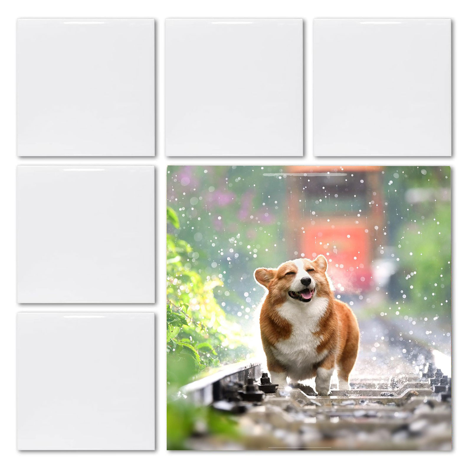 Ceramic Tile Blank - แผ่นกระเบื้องเคลือบเงาสีขาวขนาด 4' x 4' สำหรับงานพิมพ์ซับลิเมชั่น จำนวน