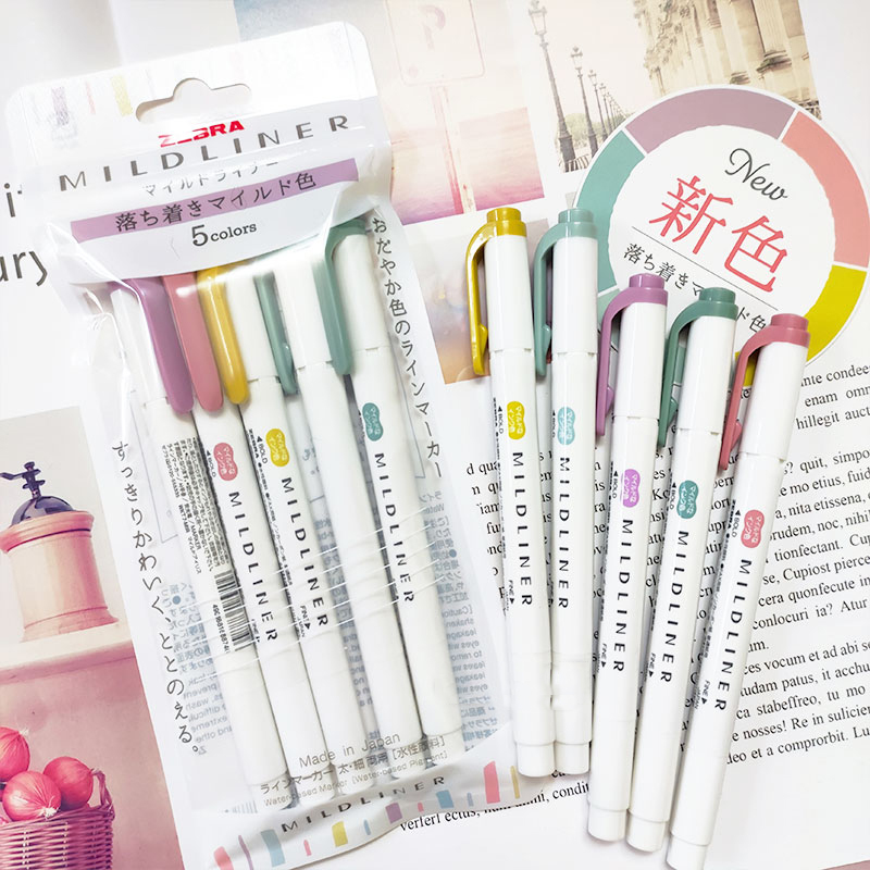 Zebra Pen Sarasa - ใหม่ ZEBRA Mildliner Highlighter Markers,WKT7 double-ended