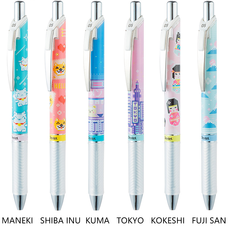 Pentel Pen Energel - 3ชิ้น/ล็อต LifeMaster Pentel EnerGel เข็มเจลหมึกปากกาโตเกียวโมเสคจำกัด0.5มม.Black Smooth