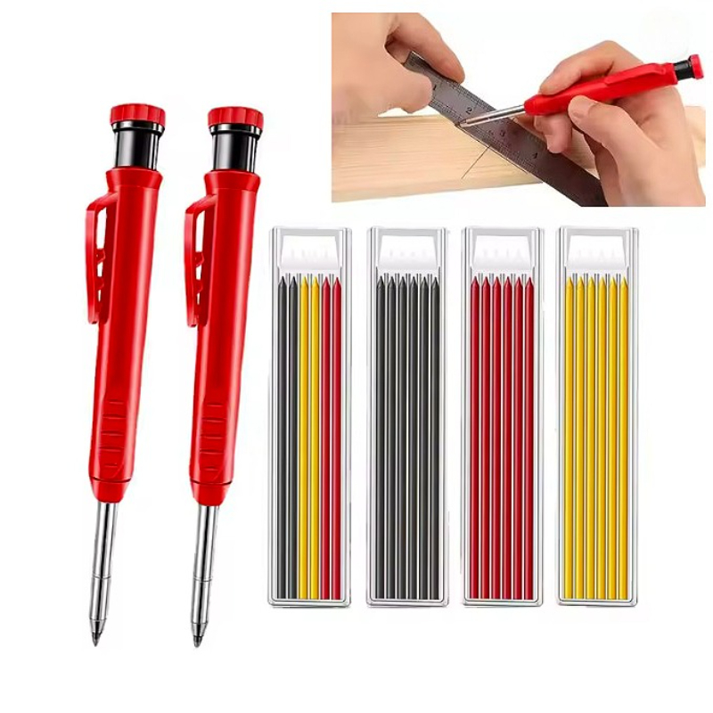 Staedtler Pencil Lumocolor - Solid Carpenter ดินสอชุดเครื่องมืองานไม้ Mechanical 3 สีเติมงานก่อสร้างช่างไม้เครื่องหมาย