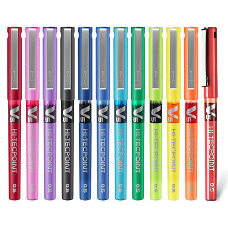 Pilot Pen V5 - 1Pc นักบินญี่ปุ่น BX-V5น้ำตรงปากกาของเหลว Kawaii โรงเรียนปากกา12สี0.5Mm Fine