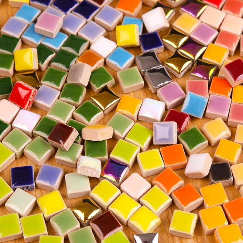 Ceramic Tile Blank - กระเบื้องโมเสคเซรามิก DIY 100 กรัม กระจกแก้ว ของตกแต่งทำมือ