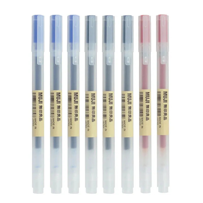 3-6Pcs Kawaii ปากกาเจลสีดํา/สี - Muji Stationery Gel Pen บทวิจารณ์และราคา