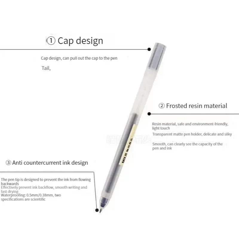ปากกาเจล MUJI สีดำ/แดง/น้ำเงิน - Muji Stationery Gel Pen บทวิจารณ์และราคา