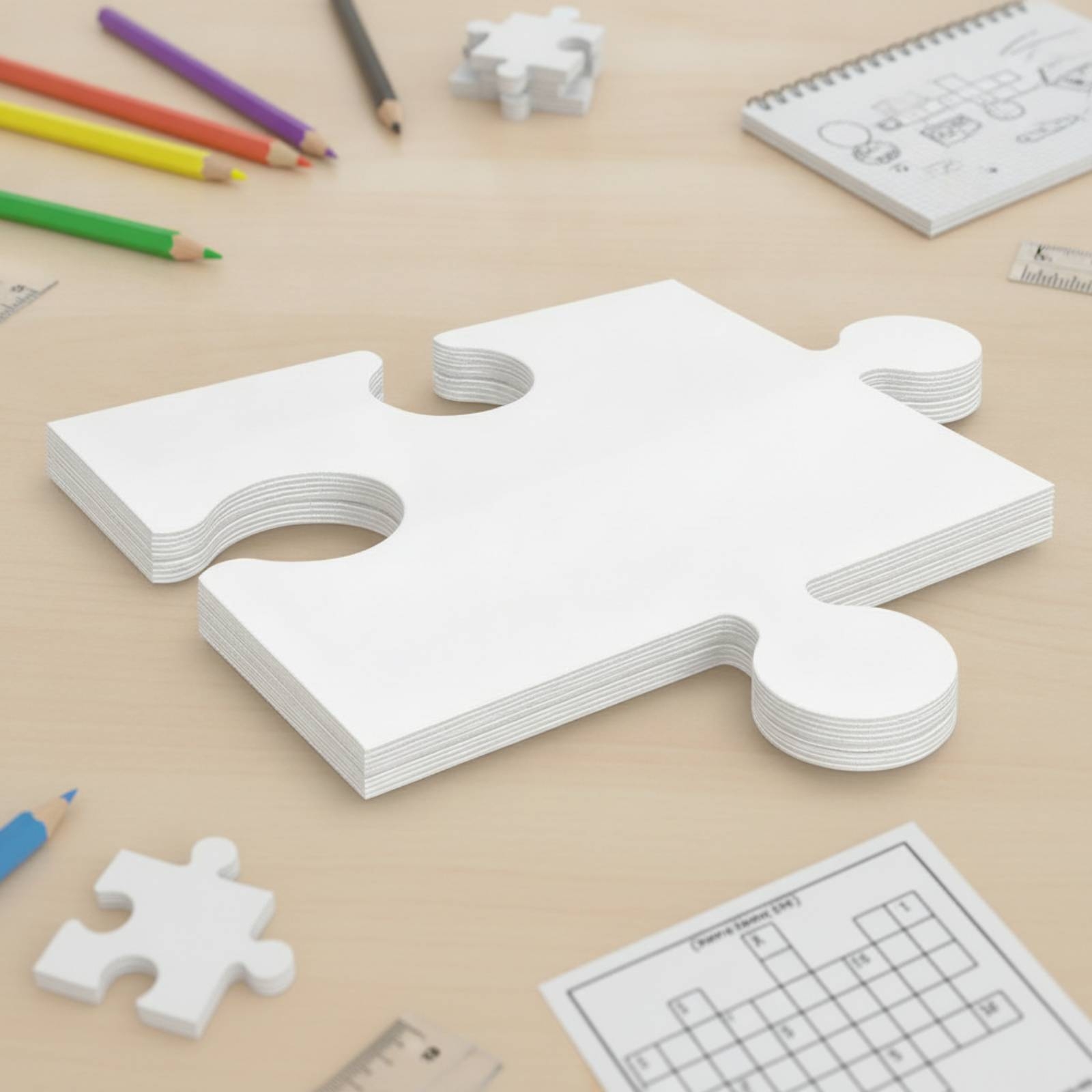 แผ่นกระดาษแข็งเปล่าสำหรับทำจิ๊ - Puzzle Blank White บทวิจารณ์และราคา